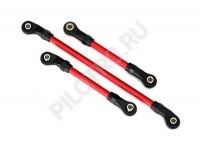   Steering link, 5x117mm (1): draglink, 5x60mm (1): panhard link, 5x63mm (red powder coated steel) (assembled with hollow balls) (for use with #8140R TRX-4 Long Arm Lift Kit)  - PILOTRC
