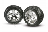 Покрышка колеса и диск колеса в сборе All-Star chrome wheels + Alias tires, 2шт. - PILOTRC