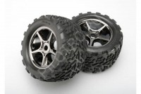 Колеса TRAXXAS в сборе Gemini black chrome wheels + Talon tires - PILOTRC