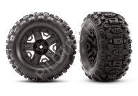 Шины и диски, собранные, склеенные (черные 2,8-дюймовые колеса, шины Sledgehammer ™, поролоновые вставки) (2шт.) (рейтинг TSM ® ) - PILOTRC
