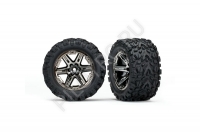 Колеса в сборе TRAXXAS RXT black chrome wheels + Talon Extreme 2.8" - PILOTRC
