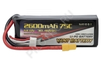 Аккумулятор VANT Battery LiPo 14.8В 2600мАч 75C (4S, разъём XT60) - PILOTRC