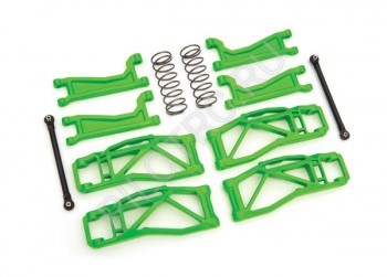 Suspension kit, WideMaxx, green (includes front & rear suspension arms, front toe links, rear shock springs) - PILOTRC