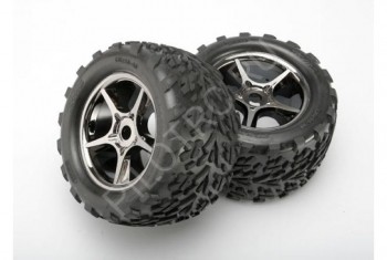  TRAXXAS   Gemini black chrome wheels + Talon tires - PILOTRC