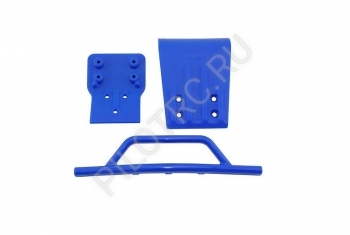    RPM Slash 4x4 Front Bumper & Skid Plate - Blue  - PILOTRC