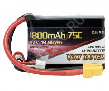  VANT BatteryLi-Po 11.1 1800 75C 3S ( XT60) - PILOTRC