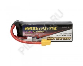  VANT Battery LiPo 7.4 2200 75C (2S,  XT60) - PILOTRC