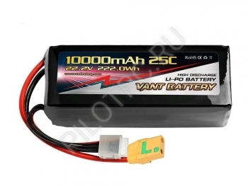 Аккумулятор VANT Battery LiPo 22.2В 10000мАч 25C (6S, мягкий корпус, разъём XT90-S) - PILOTRC
