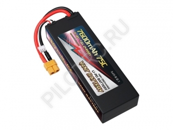 Аккумулятор VANT Battery LiPo 7.4V 7600mAh 75C hard case battery and XT60 plug - PILOTRC